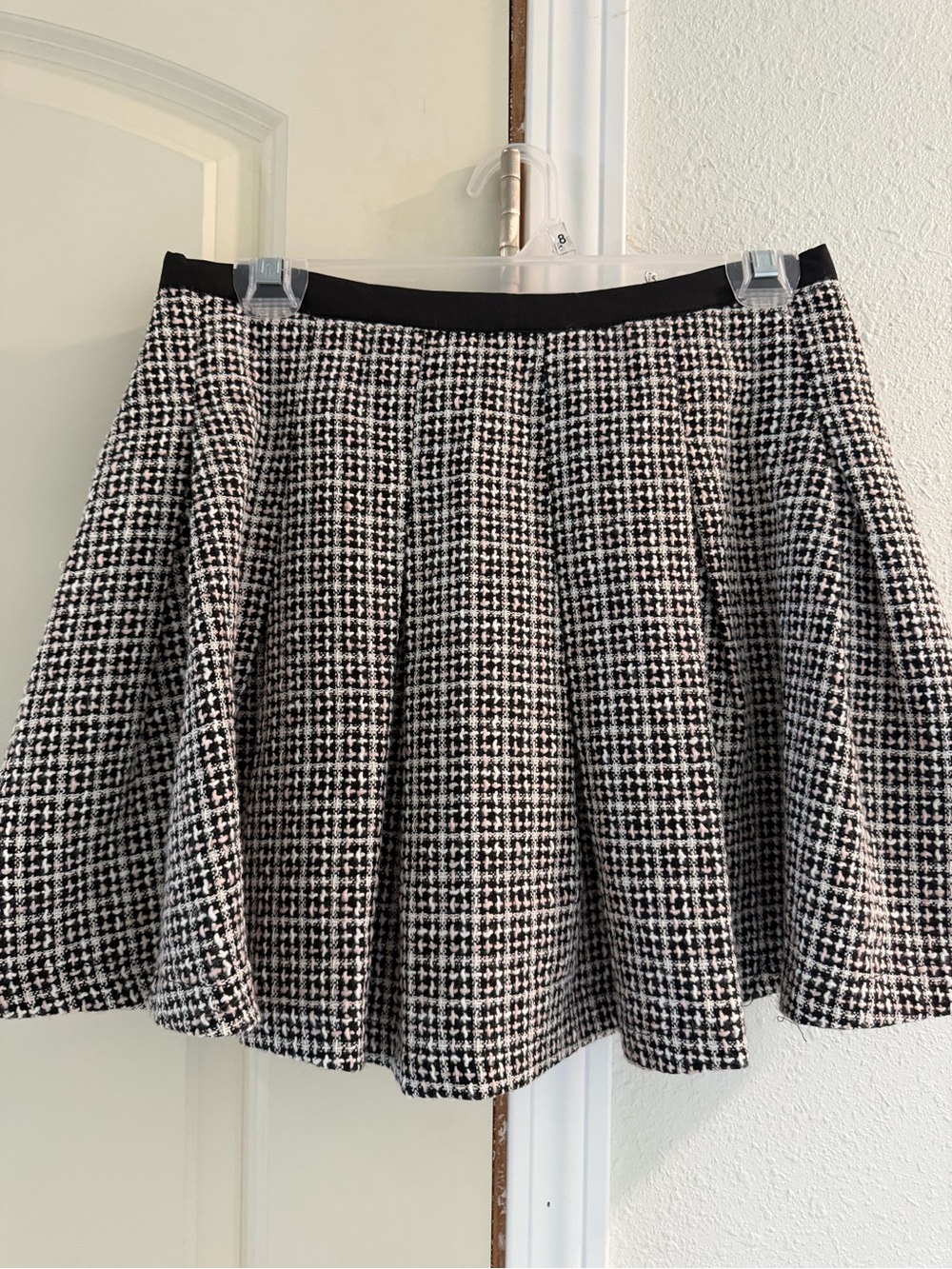 Black & White Houndstooth Flared Skort
